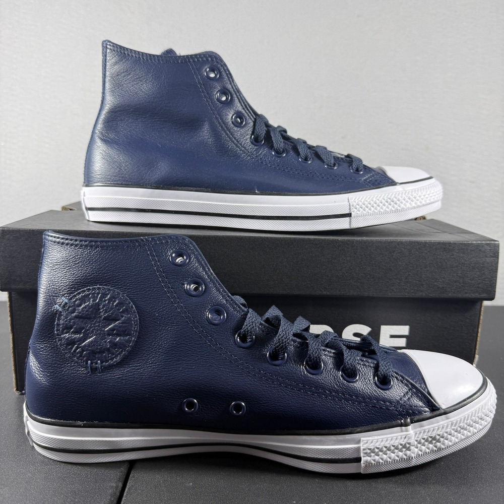 Converse Chuck Taylor All Star Hi Obsidian Navy Leather Sneakers A13276C Mens 9
